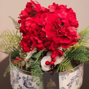 Centro de Mesa Sinosfera de Cristal con Flores Decorativas