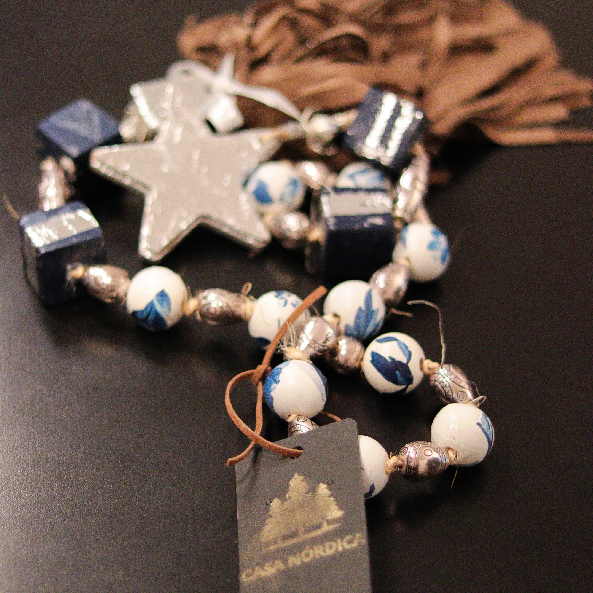 Collar de Mesa Estrella de Madera con Borla de Polipiel - Image 3