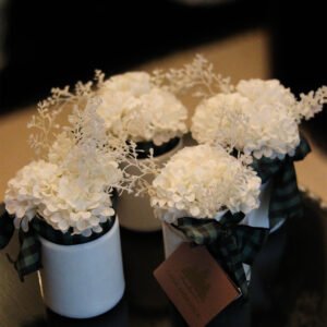 Florero Mini Bouquet de Cristal con Listón y Flores