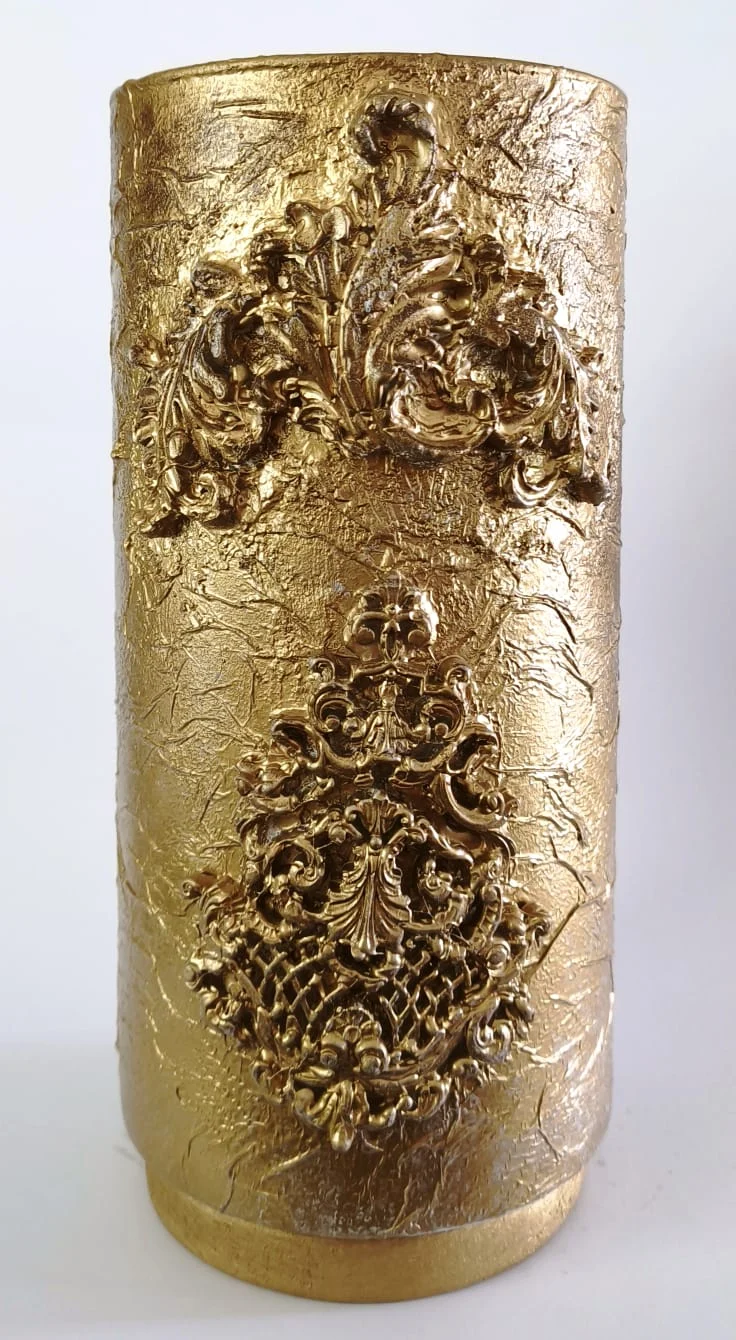 Jarrón ROCOCÓ de cristal con molduras - Image 2