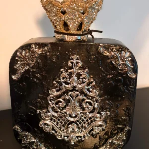 Deco Oro Negro de Escayola con Marquetería y Corona Dorada