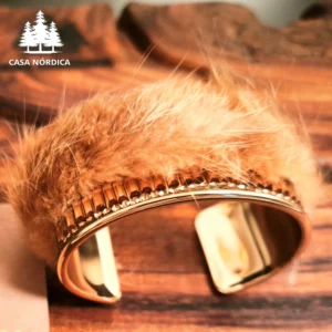 Brazalete ÁMBAR con piel de conejo