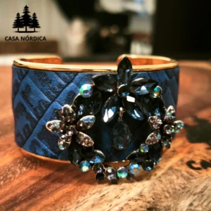 Brazalete AQUA MARINA en metal dorado