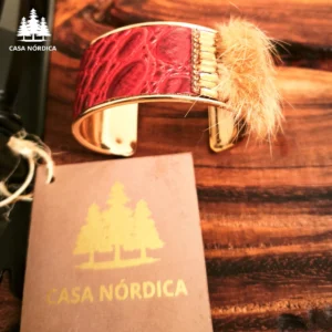 Brazalete RUBÍ en metal dorado